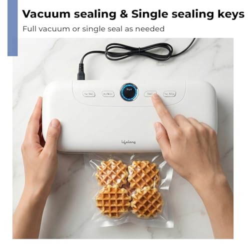 Image of Lifelong Vacuum Sealer Machine for Dry & Wet Food Packing | Automatic Seal with Compact Design & Digital Display | Food Sealer with Vacuum Bags, One-Touch Operation & Airtight Storage Preservation
