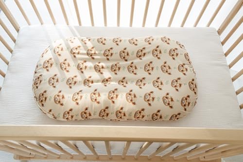 Image of Little Jump 2 Pack Baby Lounger Cover, Stretchy and Soft Newborn Lounger Cover, Infant Lounger Slipcover for Boys Girls, Covers Only Western Highland Cows (Neutal Highland Cows)