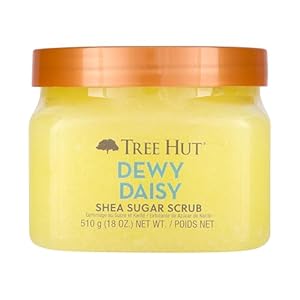 Tree Hut Dewy Daisy Shea Sugar Scrub | Exfoliating Body Scrub Removes Dead, Dry Skin for a Soft & Hydrated Feel | Nourishing Essential Body Care | 18 fl oz.