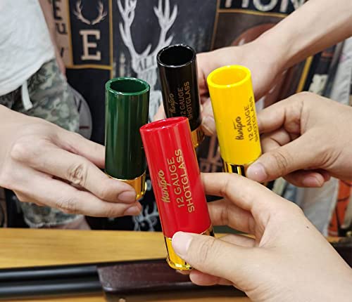Huntpro 12 Gauge Shotgun Shell Shot Glass Set Of 4 Multi Color Shot Glasses, Cool Novelty Funny Gift Set Bar Party Decoration For Men Hunter Shooter #TOP2
