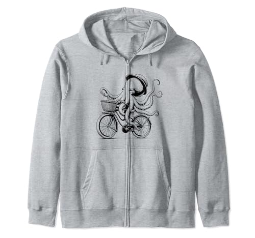 Pulpo en bicicleta divertido para ciclistas amantes del pulpo Sudadera con Capucha