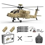MetaHrystynx YU Xiang F11-N AH64 Apache RC Helicopter, 1/32 Scale 2.4G 6CH Dual Rotor 6G/3D RC Helicopter with Optical Flow Altitude Hold and One Click Descent, Aircraft for Beginner (RTF Version)