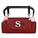 MCHIVER Custom Wine Red Baby Stroller Organizer with Adjustable Straps Non-slip Personaized Stroller Caddy with Cup Holders Large Capacity Stroller Bag for Diaper Toys Storage
