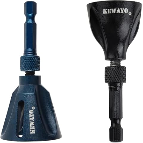 KEWAYO All Thread Deburring Tool, with Tungsten Carbide Blade, Deburring Chamfering Drill Bit, Remove Burr Tools Quick Release Hex Shank; Improved Durability and Sharpness; (3mm-25mm) 2Pack Cover