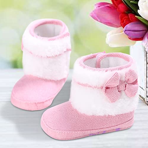 Leather Waterproof Boots Winter Warm Shoes Lightweight Walking Sneakers Girls Snow Boots Winter Shoes Fuzzy Boots Pink #TOP1
