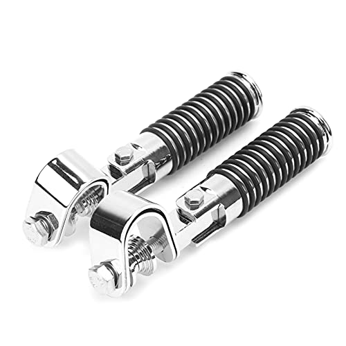 Repose-pieds de Moto, 1 Paire Support de Repose-pieds de Pince pour 1in Moteur Crash Bar Garde Caoutchouc Métal Adapté (Couleur acier inoxydable)