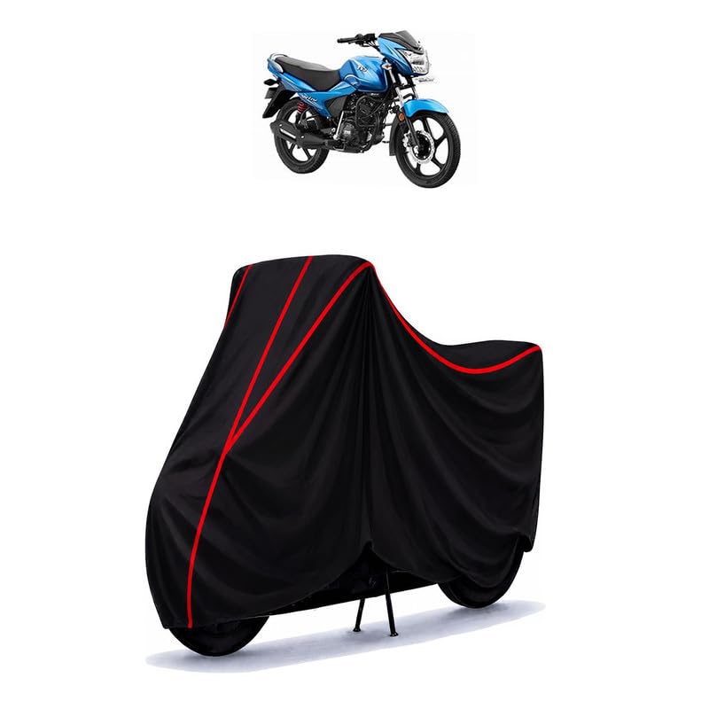 Image of TVS Victor Disc SBT BS6 Water Resistant Bike Cover for All Motorcycles & Rain | Heavy Duty Taffeta Fabric | UV Protection, Dustproof, Scratchproof | All Weather Two Wheeler Cover with Elastic Bottom