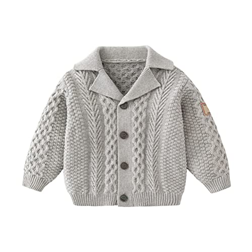 Image of Feidoog Infant Baby Boys Cardigan Crochet Sweater V-Neck,Toddler Knit Button up Knitted Pattern Pullover Sweatshirt