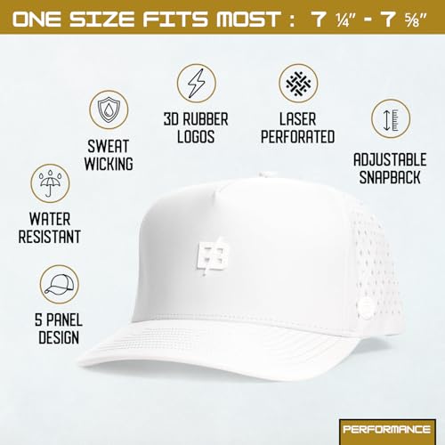 Image of BRIMZ Outdoor Performance Hat - Water & Sweat Resistant Hats - Breathable & Moisture-Wicking Snapback
