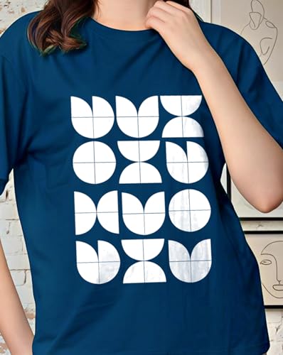 Image of Women's Half Sleeve Oversize Tshirt Graphic Printed Round Neck T-Shirts for Women