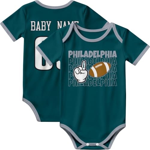 Image of KREDE Baby Clothes Custom Name Bodysuit for Baby Boy Gifts | Short Sleeves Bodysuit with Custom Number Name
