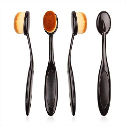 ANGELIE Oval Makeup Brush Set OF 2 Professional Oval Toothbrush Foundation Contour Concealer Eyeliner Blending Cosmetic Brushes Tool (Black 2 Pc) 1