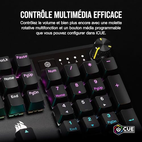 Corsair K70 Core RGB Mechanische Gaming-Tastatur mit Handflächenauflage – vorgeschmierte lineare Tasten MLX Red – Klangdämpfung… – Ansicht 4