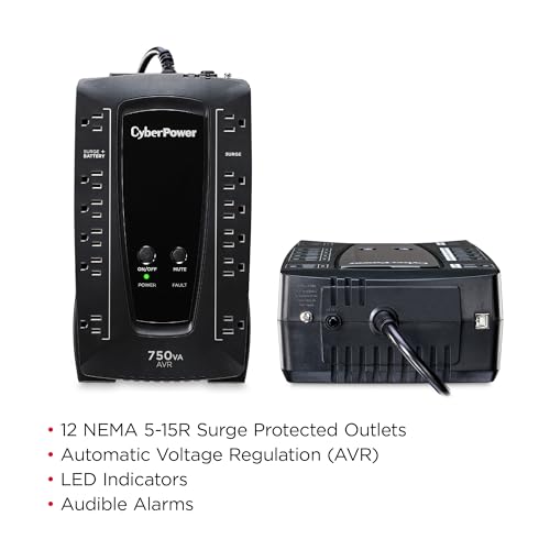 CyberPower AVRG750U AVR UPS Battery Backup and Surge Protector - image 2
