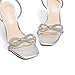 DREAM PAIRS Women's Double Bowknots Crystal Sandals Clear Slingback Heels Square Toe Shoes for Party Wedding Brielle,Size 8,Silver,SDHS2389W