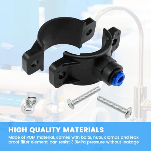 SDTC Tech 1-Pack Drain Saddle Valve with 1/4" Quick Connect Plastic Water Filters Valve Clamp for Reverse Osmosis System - Thumbnail 6