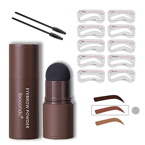 Eyebrow Stamp Stencil Kit, Brow Stamp One Step Shaping Kit, Build for Long-lasting Waterproof Perfect Brow with 10 Eyebrow Stamp Stencils Reusable Kit