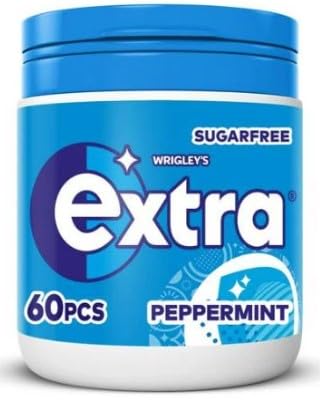 Wrigley's Extra chicle sabor a menta, sin azúcar, ayuda a mantener los dientes limpios y la boca fresca, vendido por Kidzbuzz (60)