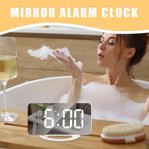 Reloj Despertador LED Moderno Espejo Electrónico Casa 4