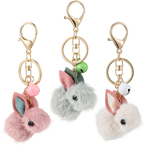 Galpada 3Pcs 2023 Year Of The Rabbit Keychain Pendant Plush Bunny Figurine Keychain Zodiac Stuffed Rabbit Pendant Chinese New Year Gifts (Random Color) #TOP8