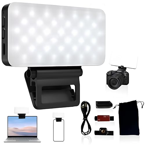 Marmae Selfie Light for iPhone — 78 LED Rechargeable Clip-On Phone Light, 3000mAh, 3 Modes, Won't Cover Camera — for TikTok, Vlog, Makeup, Video Calls — Fits iPhone, Android, iPad, Laptop by Marmae - Used condition - US$19.66