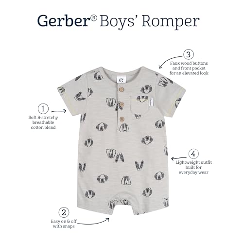 Image of Gerber Baby Short Sleeve Romper