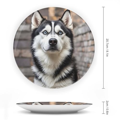 Plato decorativo de cerámica Husky Dog 8 pulgadas miniatura 2