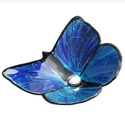 ZYCDP Lavandino In Vetro Bagno da Appoggio 620 X 450 X 155 mm Senza Foro Per Rubinetto Blu