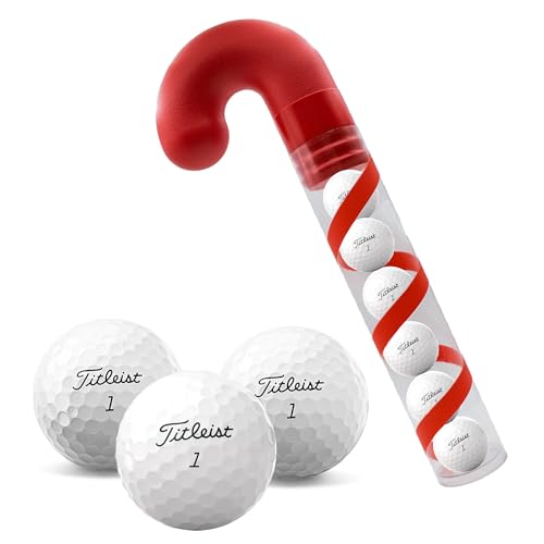 GBM GOLF BALL MANUFACTURERS - 6 AVX Certified Refinished Golf Balls in Candy Cane Packaging- Perfect Stocking Stuffer for The Golfer in Your Life!