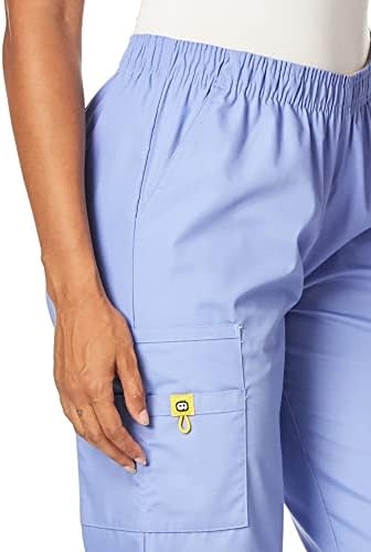 WonderWink Wonder Work Pantaloni Cargo Donna Senza Lacci, Elasticizzati, Vita Alta, Taglia S, Colore Vino - 4