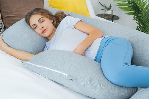 Image of Safe Multifunctional Microfiber U Shaped Pregnancy Pillow /Maternity Pillow. (Grey-U-Chain-2)