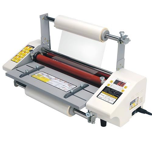 A2+ Machina de Laminación Pequeña Laminador de Rollo en Frío Caliente, 0~180 ℃ Máquina Laminadora Comercial, Control de Velocidad de Nueve Etapas de Una Sola y Doble Lado, Máquina de Laminación
