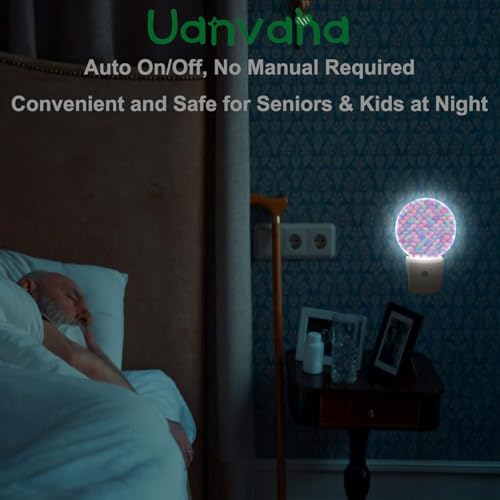 Image of Pink Mermaid Fish Scales Night Lights Plug into Wall Dusk to Dawn LED Lighting Auto Sensor 0.5W for Bedroom Bathroom Hallway Living Room