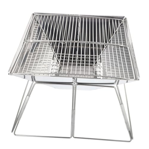 Toyvian Parrilla Portátil De Acero Para Barbacoa Parrilla Plegable Para Exteriores Ideal Para Acampar Para Uso En Interiores Y Exteriores