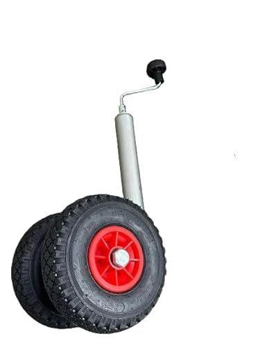 Rollentechnik Lot de 2 roues jockey - Diamètre : 260 mm - Avec tube de 48 mm - Pour remorque, caravane, caravane - Avec support de serrage