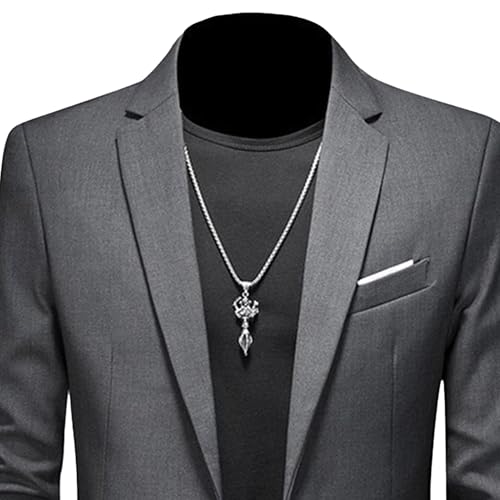 Men's Peak Lapel Blazer Casual Slim Fit Daily Business Party Jackets One Button Tuxedo Jacket Dinner Coat2