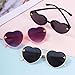 obmwang 3 Pieces Kids Heart Shaped Sunglasses Stylish Cute Bee Sunglasses for Toddler Girls Age 3-10 Outdoor Beach Eyewear, UV400 Protection