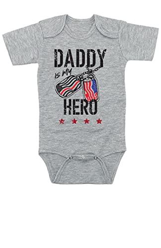 Image of TeeNow - Daddy Is My Hero (Custom Color All Branches) - US Military Inspired Baby Infant Bodysuit - Boy/Girl