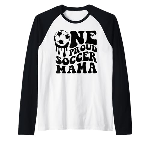 Orgulloso Fútbol Mamá Madre Pelota De Fút Camiseta Manga Raglan