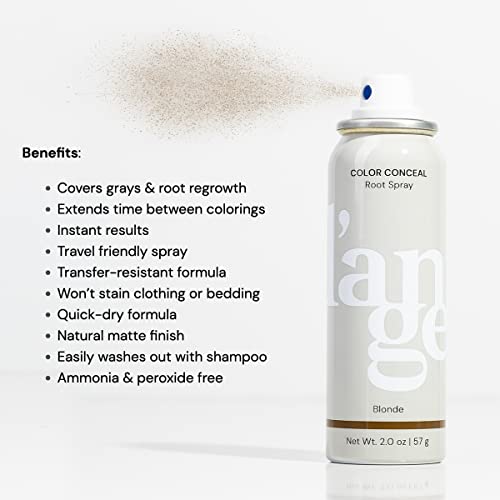 L'ange Hair Root Touch-Up Spray | Transfer-Resistant Formula | Helps Cover Grays And Root Regrowth | Free Of Parabens, Sulfates, Ammonia, And Peroxide (Blonde) #TOP1