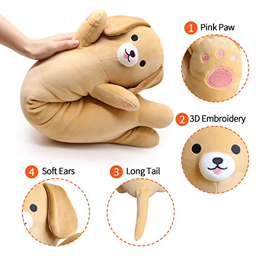 Jiajegtgt Long Labrador Dog Plush Body Pillow, 26” Soft Dog Stuffed Animal Sleeping Throw Pillow, Cute Cartoon Stuffed Dog Toys，Kawaii Dog Plush Pillow Gifts For Kids Girlfriends #TOP5
