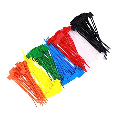 HOMSFOU 500 Piezas Etiquetar Bridas Para Cables Abrazadera Clips De Alambre Etiquetas Equipo Grapas Para Cables Fuerza Lazos De Alambre Extintor Organizador De Cables Flexibles Nylon