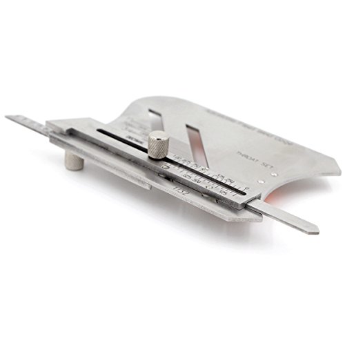 Calibrador de soldadura ajustable para medición de longitud de pata y garganta en cordones de soldadura, acero inoxidable, lectura estándar miniatura 4