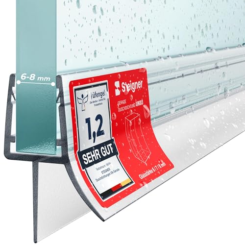 STEIGNER Joint porte de douche UK03 70 cm (1 pc.) transparent - Joint vertical pour douche à accès d'angle ou pentagonale avec porte 6-8 mm - Matériau...