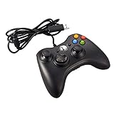  JAMSWALL USB Controller für Xbox 360, Kabelgebundene USB Gamepad Controller für MICROSOFT Xbox 360 PC Windows7 XP (Schwarz)