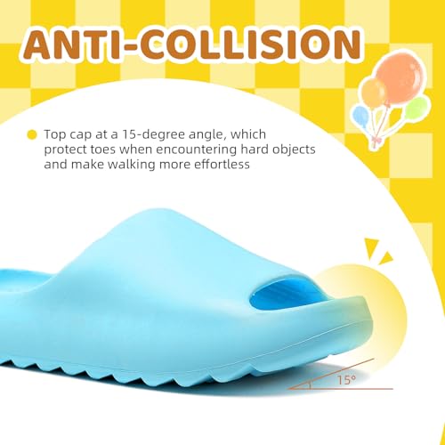 Image of Kids Cloud Slides for Boys & Girls, Super Soft & Comfy Beach Pool Slippers, Non-Slip Waterproof Shower Sandals for Toddlers & Kids