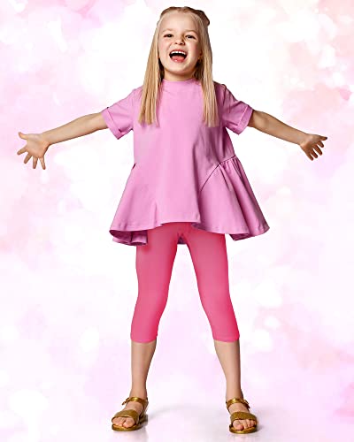 6 Pieces Girls Capris Leggings Crop Summer Leggings for School Wearing2