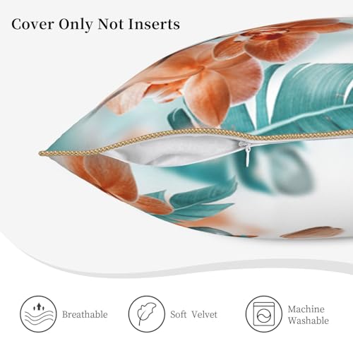Housse de coussin en velours imprimé orchidée pour un salon chic - 6