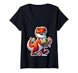 Photo Gallery donna dinosauro bunny ears easter egg caccia t-rex primavera maglietta con collo a v Photo Gallery donna dinosauro bunny ears easter egg caccia t-rex primavera maglietta con collo a v