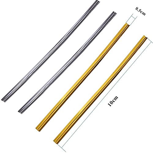 luou 1000 PCS Gold Silver Foil Twist Ties,Metallic Foil Twist Ties Metallic Twist Ties Bag Sealer,Metallic Wire Magic Twist Ties,for Cellophane Sweet Cones Bread Candy Cookie Gift Bag Baking Party - Image 2